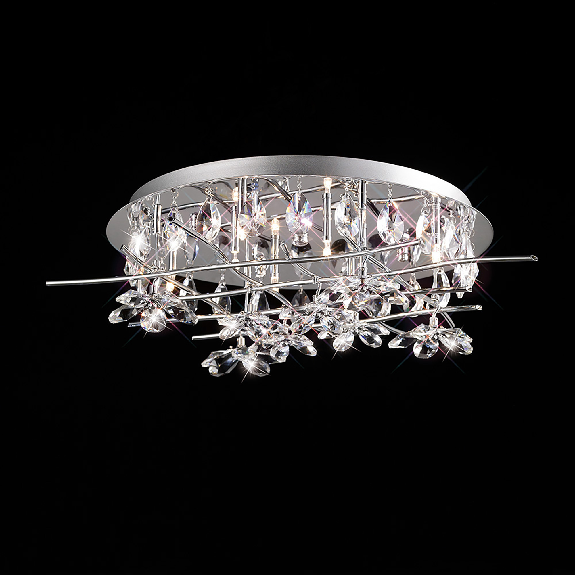 Aviance Crystal Ceiling Lights Diyas Flush Crystal Fittings Aviance Crystal Ceiling Lights Diyas Flush Crystal Fittings